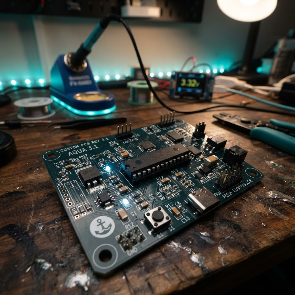 Custom PCB circuit board with components