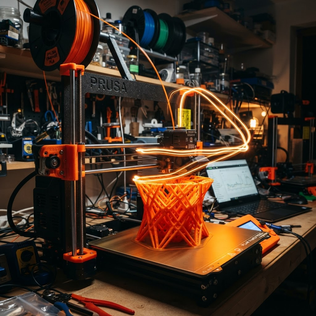 3D printer mid-print